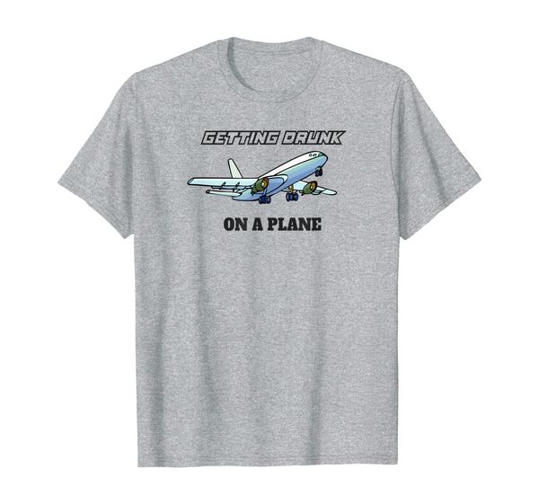 

airplane shirt, getting drunk on a plane t shirt, flying tee, White;black