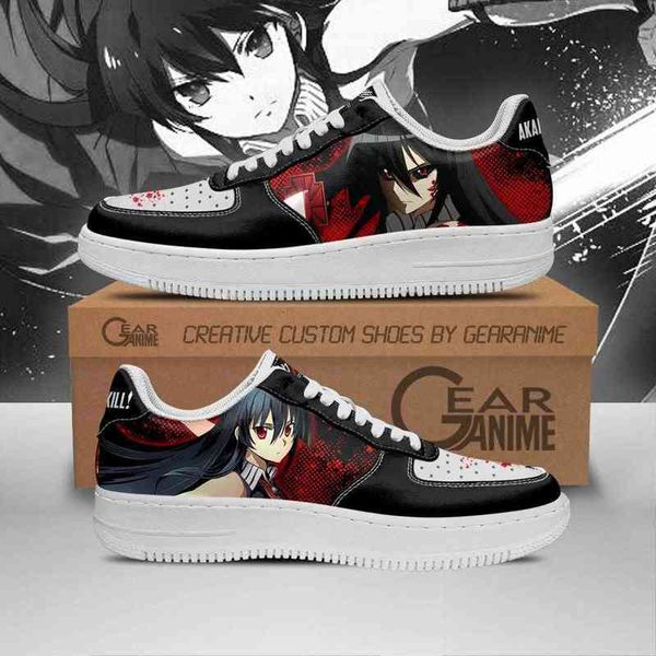 

diy anime shoes akame ga kill custom sneakers casual running sport walking lightweight tennis, Black