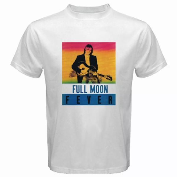 

new tom petty full moon fever logo mens white t-shirt size s-3xl, White;black