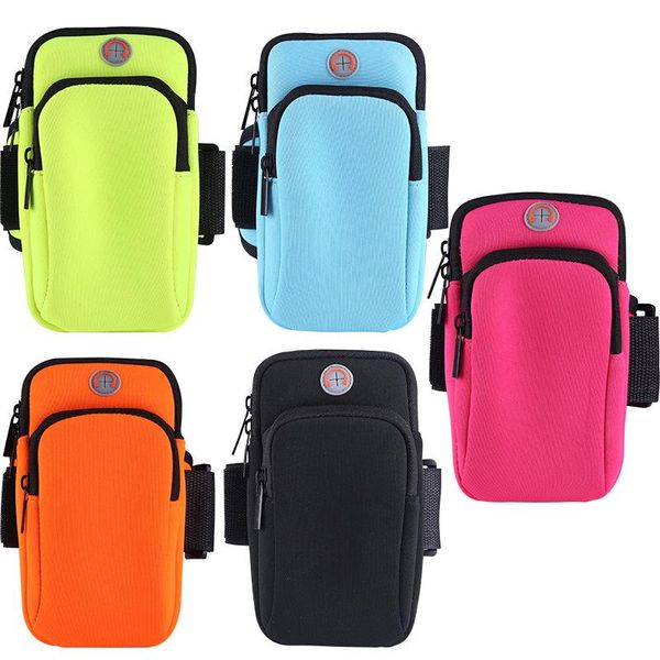 

outdoor bags waterproof women men running pouch wrist bag gym sport holder case mobile phone arm pack zippered fit for 4-6 inch