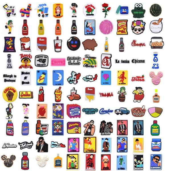 

amazon seller mexican croc boys shoe charms fits clog sandals decoration accessories for party favor gifts, White;pink