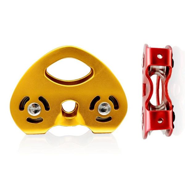 

cords, slings and webbing outdoor rock climbing rescue dual pulley zip line aluminum alloy mountaineering gear hanging device 30kn