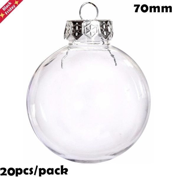 

promotion - 20 pieces x diy paintable/shatterproof clear christmas decoration ornament 70mm plastic bauble/ball party