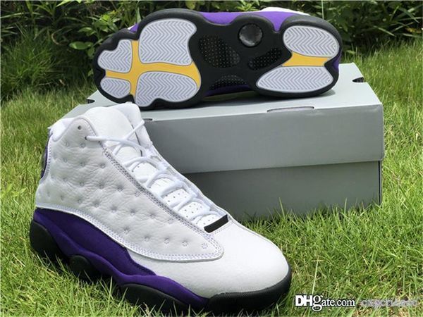 

2019 authentic 13 lakers rivals white court purple university gold black men outdoor shoes 414571-105 sports sneakers