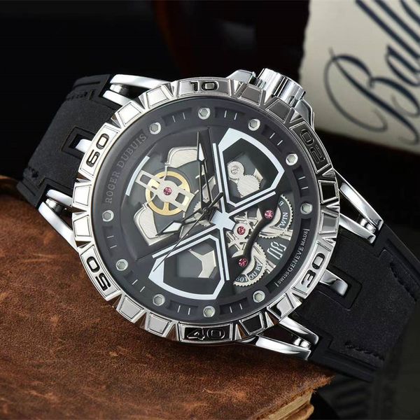 

geneva rd men watch swiss watchwristes casual mens watches fashion dress orologio reloj leather strap quartz movement, Slivery;brown