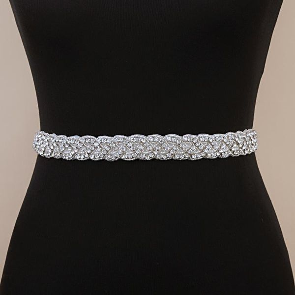 

wedding sashes handmade sparkly dress belt rhinestone bridal silver diamond bride belts bling women, White