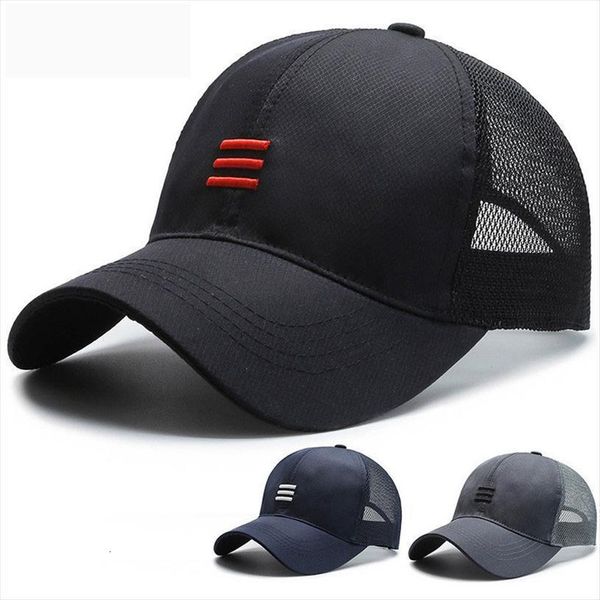 

fashion three bars baseball cap women hat breathable men summer mesh caps gorras, Blue;gray