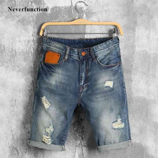 

shorts summer men streetwear ripped destroyed distressed denim bermuda male retro holes blue casual shorts plus size 40, White;black
