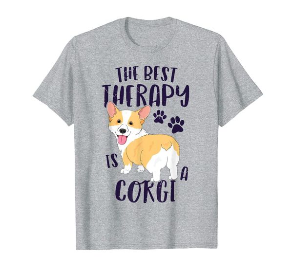 

the therapy is a corgi t-shirt women dog sitter gift, White;black