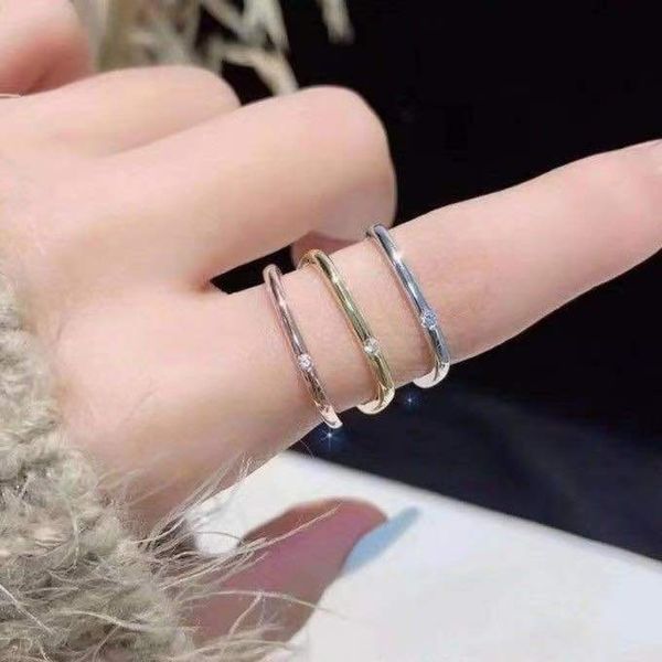

diamond square ring band tetragonum shape rings women fashion jewelry, Silver