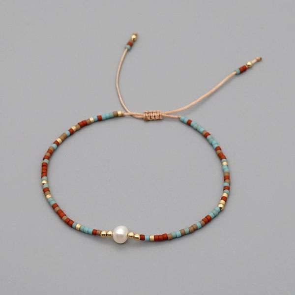 

charm bracelets 2021 summer beach jewelry myuki beads hand-woven natural freshwater pearl friendship bracelet pulseras boho, Golden;silver