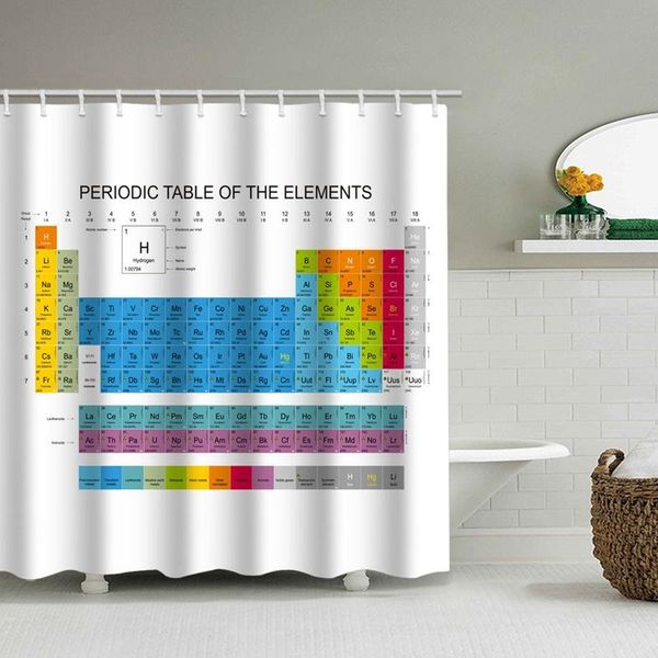 

180x180cm periodic table of elements background bathroom shower curtain science education theme curtains