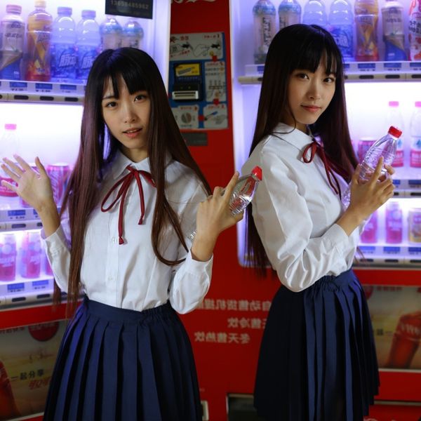 

student' trumpet knot summer double color pleated skirt, Red;black