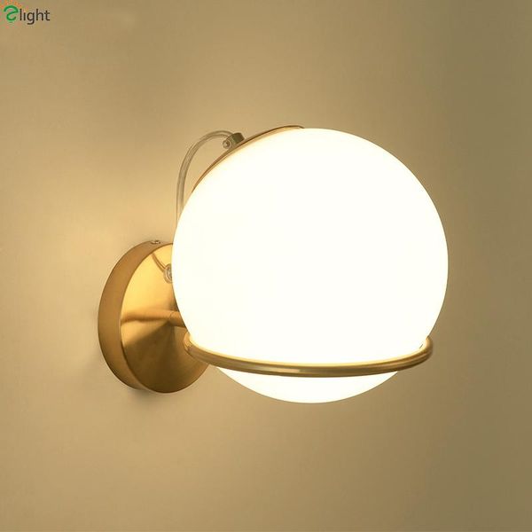 

wall lamp nordic glass ball led light gold metal bedroom lights corridor living room sconce fixtures