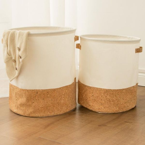 

cotton and linen storage barrels laundry basket clothes waterproof large & organization