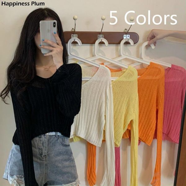 

women's sweaters pullovers women spring autumn candy color v-neck thin knitted all-match casual student korean style ins leisure chic h, White;black
