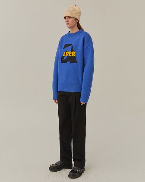 

adererror 2021 fall winter embroidery pullover oversized hip-hop ader pullovers men women couple sweater, Black