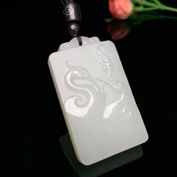 

lockets h20#exquisite hetian jade carving pendant, Silver