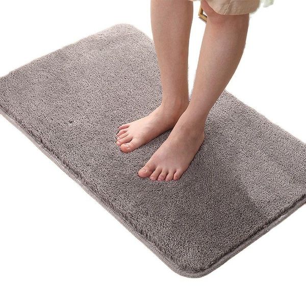 

carpets modern solid color design small rug anti-slip water absorption bathroom mat soft cake velvet rugs for bedroom home decor