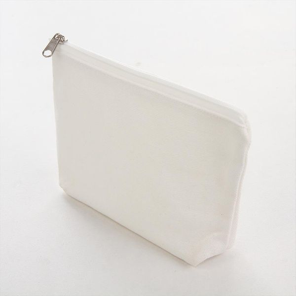 

creations canvas makeup with zipper cosmetic bags 6 pack x 5 inches, white diy cosmatic bag