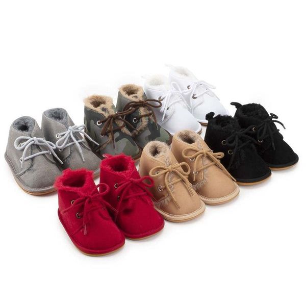 

first walkers winter warm born baby walker shoes lace-up infant camouflage snow boots toddler prewalker 0-18m