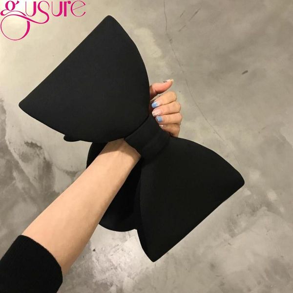 

evening bags gusure korean women space cotton fashion big bow clutch handbags winter luxury designer underarm shoulder hobo bolsas
