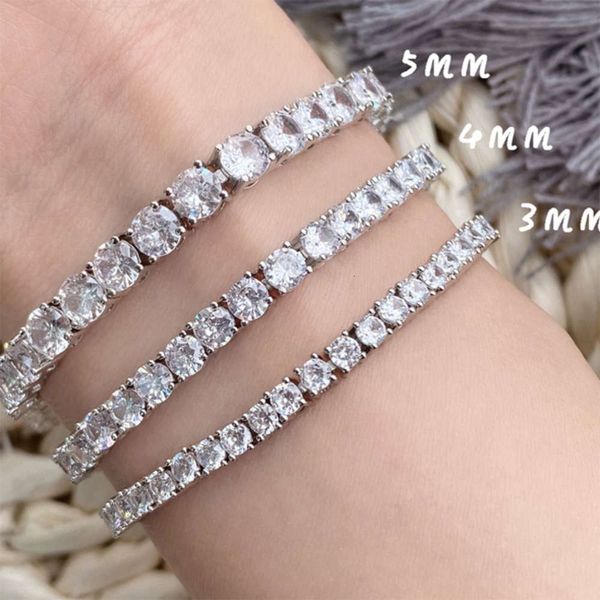 

men's and women's zircon jewelry 18k6mm hip hop tennis chain bracelet, Black