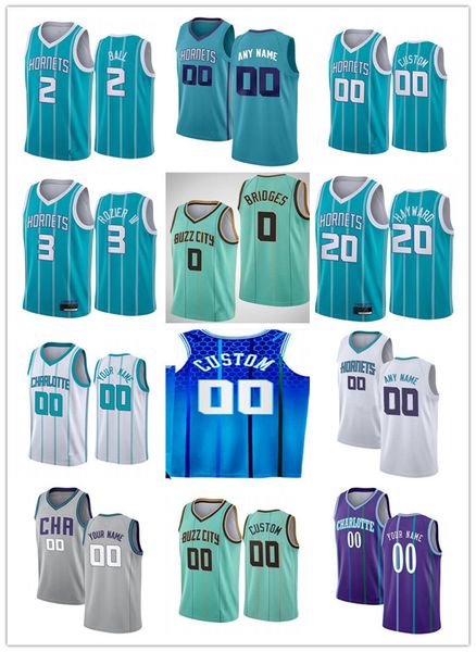 

75th men women youth charlotte's hornets's 2 lamelo ball 3 terry rozier iii 0 miles bridges 20 gordon hayward custom basketball je, Black;red