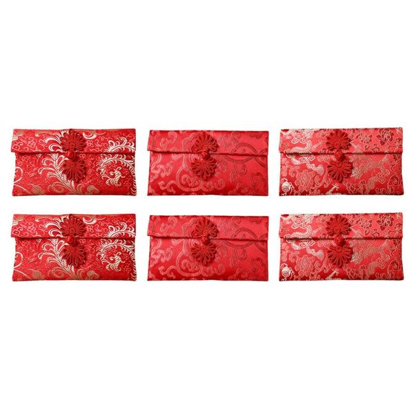 

gift wrap 6pcs chinese knot red packets year brocade exquisite envelopes
