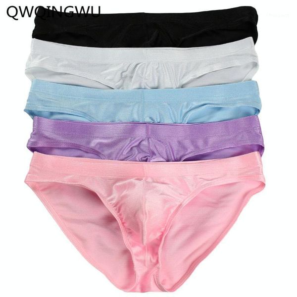 

underpants 5pcs men's underwear bright briefs male silky brief shorts man gay panties low waist sleepwear, Black;white