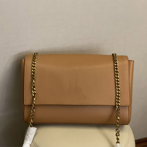 

women single shoulder crossbody bag kate double sided bag bronze chain genuine leather brand y letter handbags purse 28cm