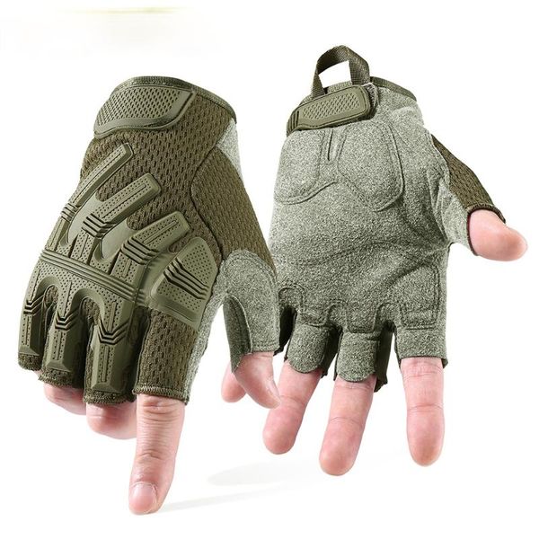 

cycling gloves fingerless glove half finger tactical military army mittens swat bicycle outdoor shooting hiking driving men, Black