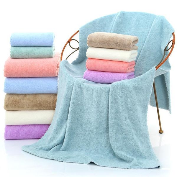 

towel solid color microfiber beach bath towels super absorbent quick-drying el beauty salon soft comfort bathroom supplies