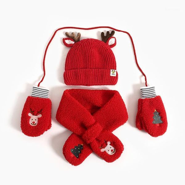 

caps & hats cute christmas deer red baby hat scarf and gloves autumn winter kids wool cap fashion girls babies accessories 2-8 years1, Yellow
