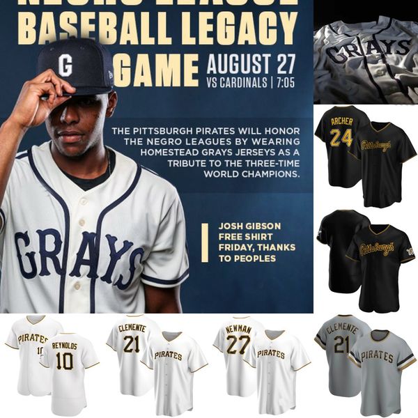 

pittsburgh homestead grays pirates jersey bryan reynolds chris archer kevin newman roberto clemente anthony alford gregory polanco colin mor, Blue;black