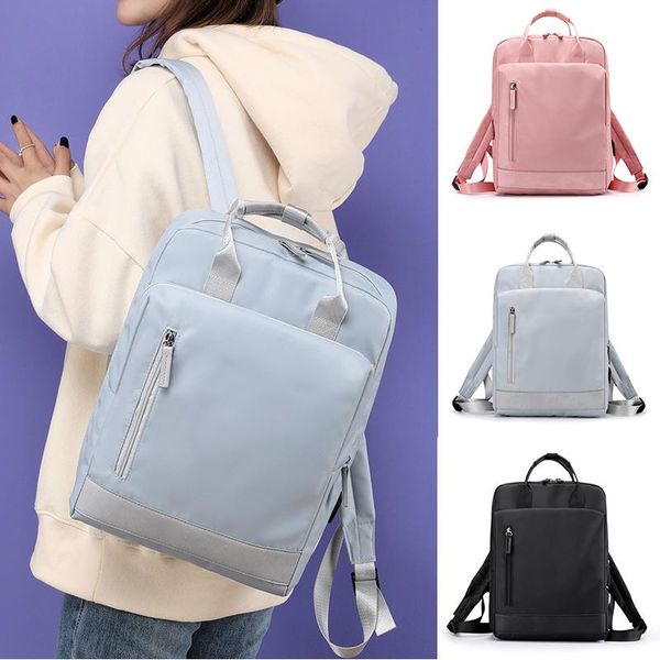 

backpack fashion women pure color multi-layer space student oversize versatile for travel leisure work school high quality