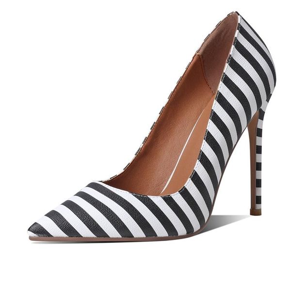 

dress shoes spring & autumn women pumps super high heel about 12 cm zebra pattern ladies pointed toe shallow big yard 43, Black