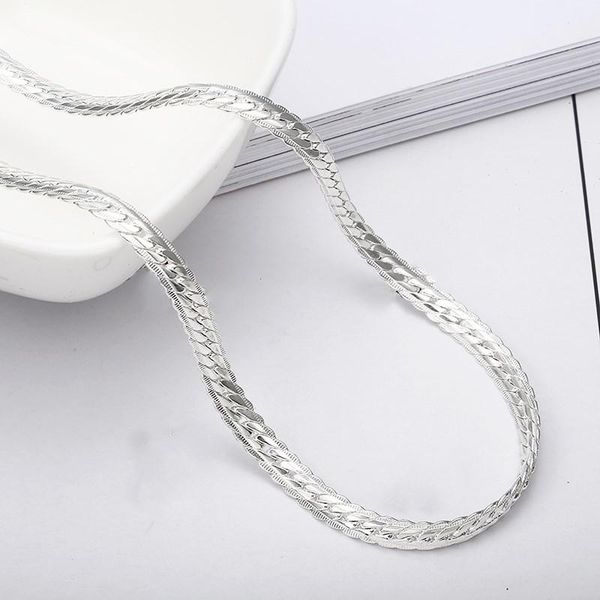

chains 5mm wide blade chain necklace male choker silver gold color personality link men's jewelry gifts for him