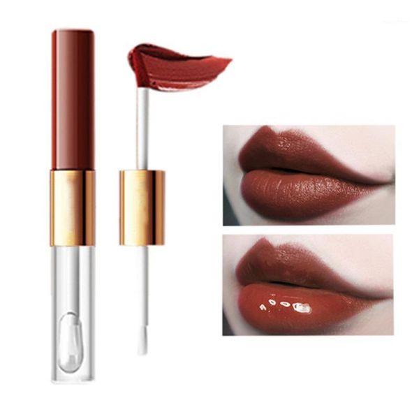 

holding color matte double-headed lip glaze lasting set makeup waterproof moisturizing not easy to stain cup lipstick makeup1