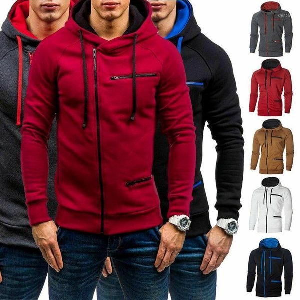 

men's hoodies & sweatshirts men drawstring hoodie winter warm hooded sweatshirt casual slim jacket outwear, Black
