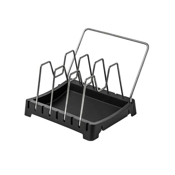 

multifunction adjustable stainless steel pot lid organizer home kitchen drawer save space storage rack standing pantry & organization