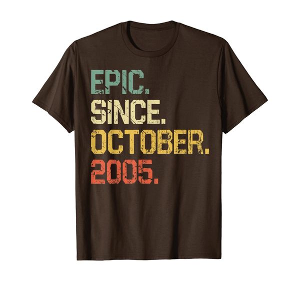 

14 years old shirt gift- epic since october 2005 t-shirt, White;black