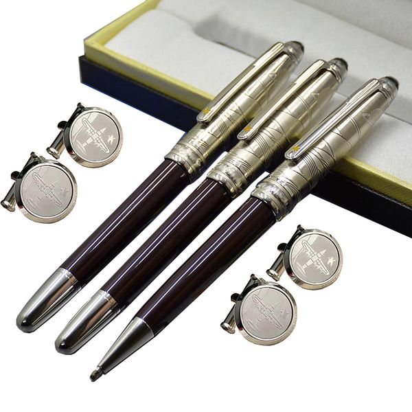 

designer luxury cuff links french men shirt cufflinks wedding gift m8 little prince aircraft series pen, Silver