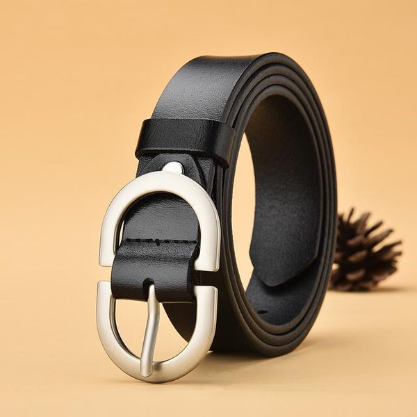 

belts pin buckle genuine leather for women fashion female belt casual cowskin waist with jeans, Black;brown