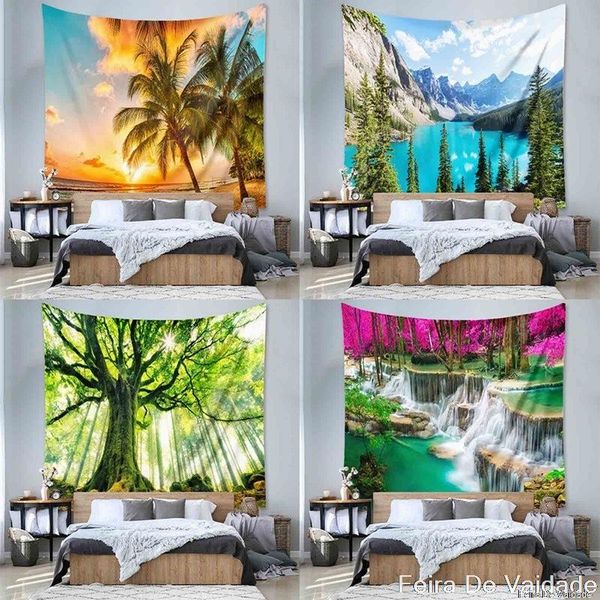 

tapestries nature wall tapestry mandala tree forest landscape boho room decor tapiz hippie starry sky bedroom cloth carpet