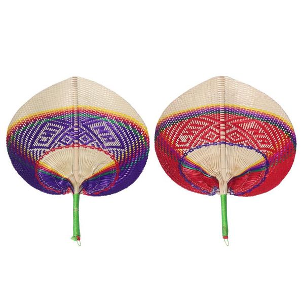 

summer handmade vietnamese hand fan handheld palm leaf fans crafts peach shaped cooling mosquitos repelling other home decor