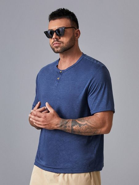 

men solid half button tee e0wn#, White;black