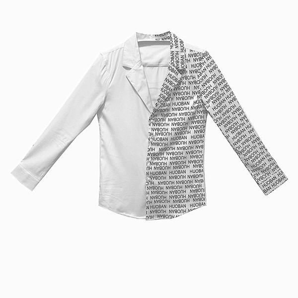 

men's casual shirts 2021 spring social flower shirt male long-sleeved slim korean trend hairdresser handsome inch clothes, White;black