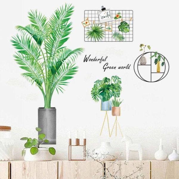 

wall stickers large green removable plant sticker living room home waterproof background diy decal decors