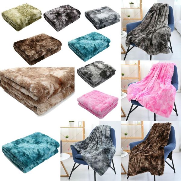 

bedding outlet shaggy throw blanket soft plush bed cover winter warm nap children comfortable tie dye quilt blankets